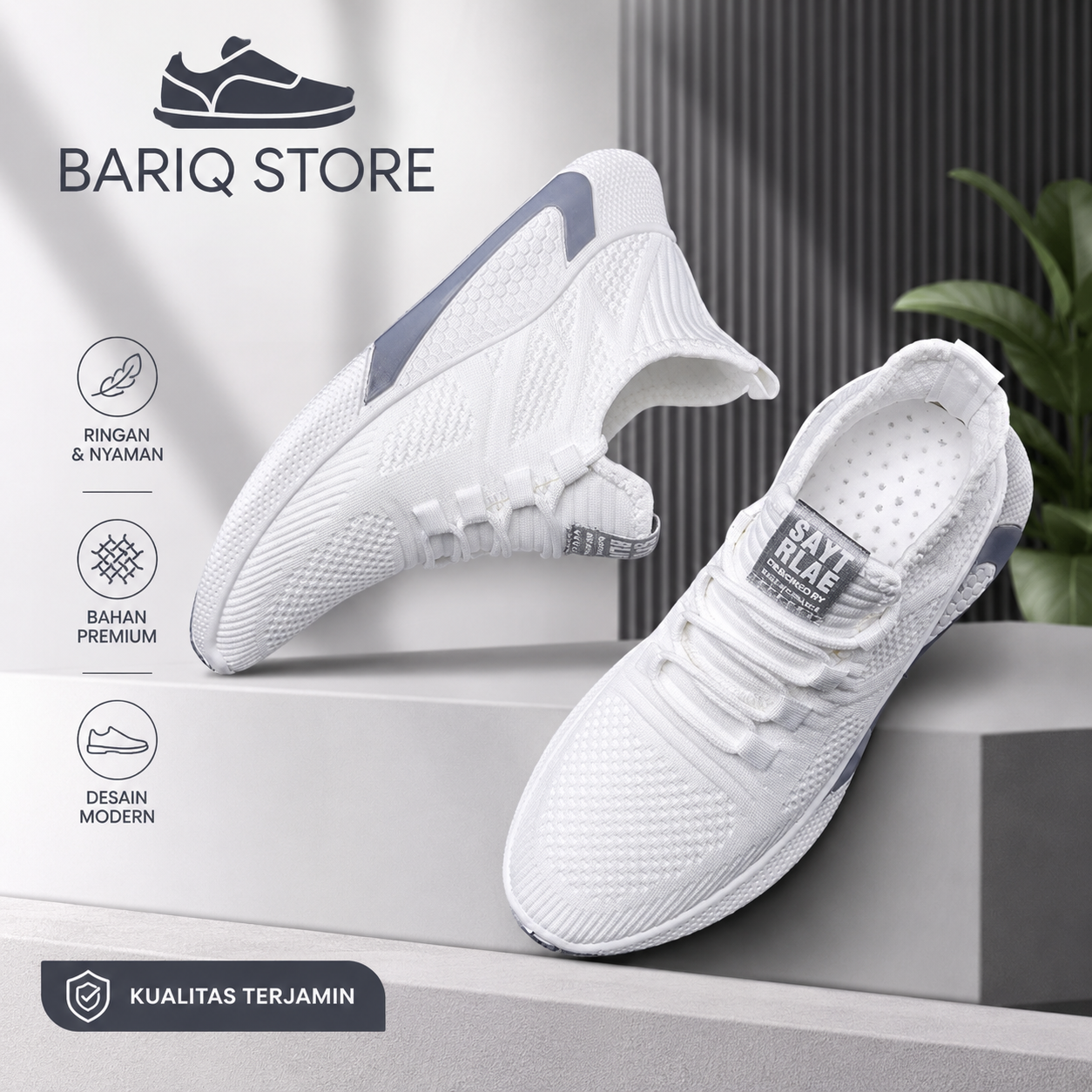 AeroStride Putih - Sepatu Sneakers Casual Pria