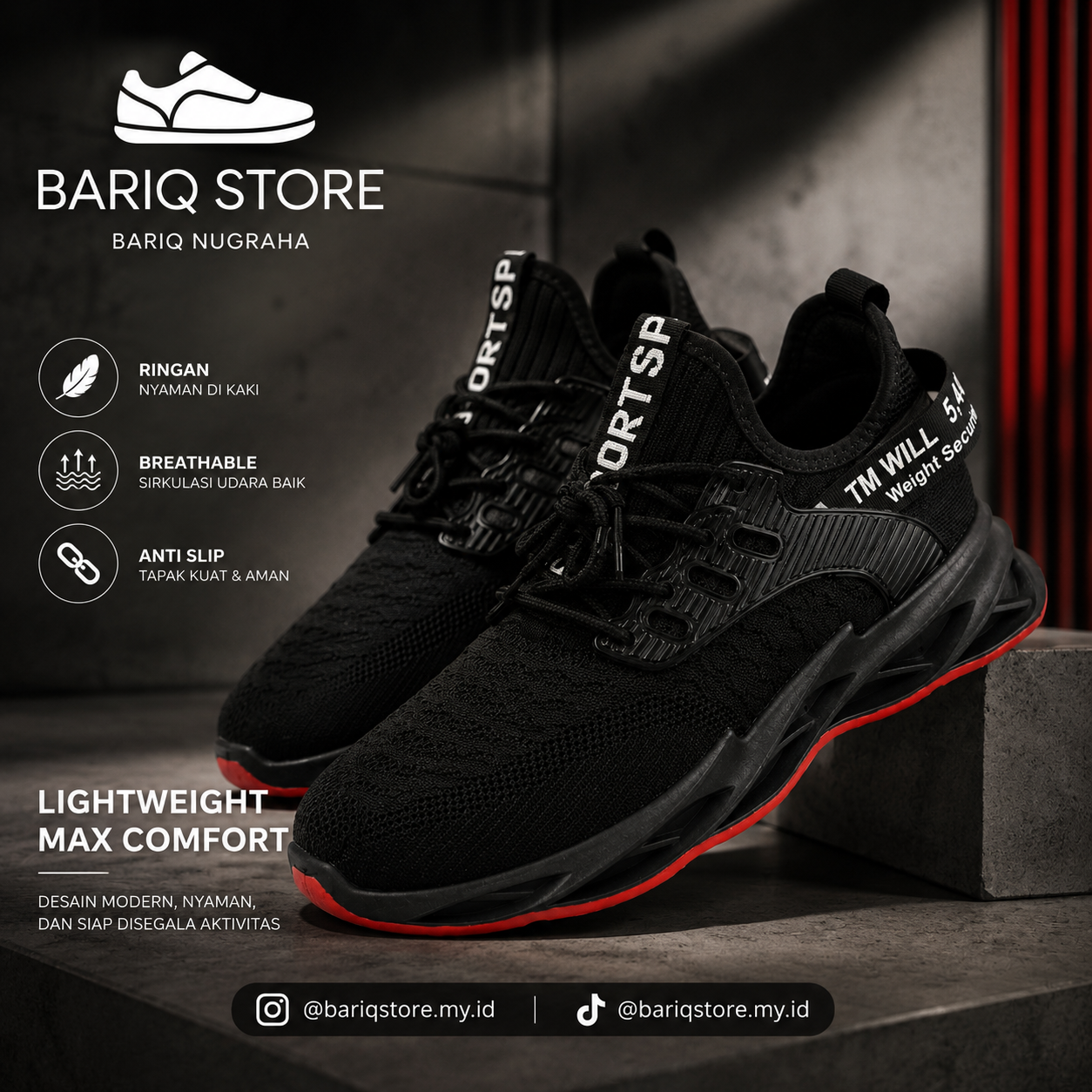 Sepatu Sneakers Casual Hitam