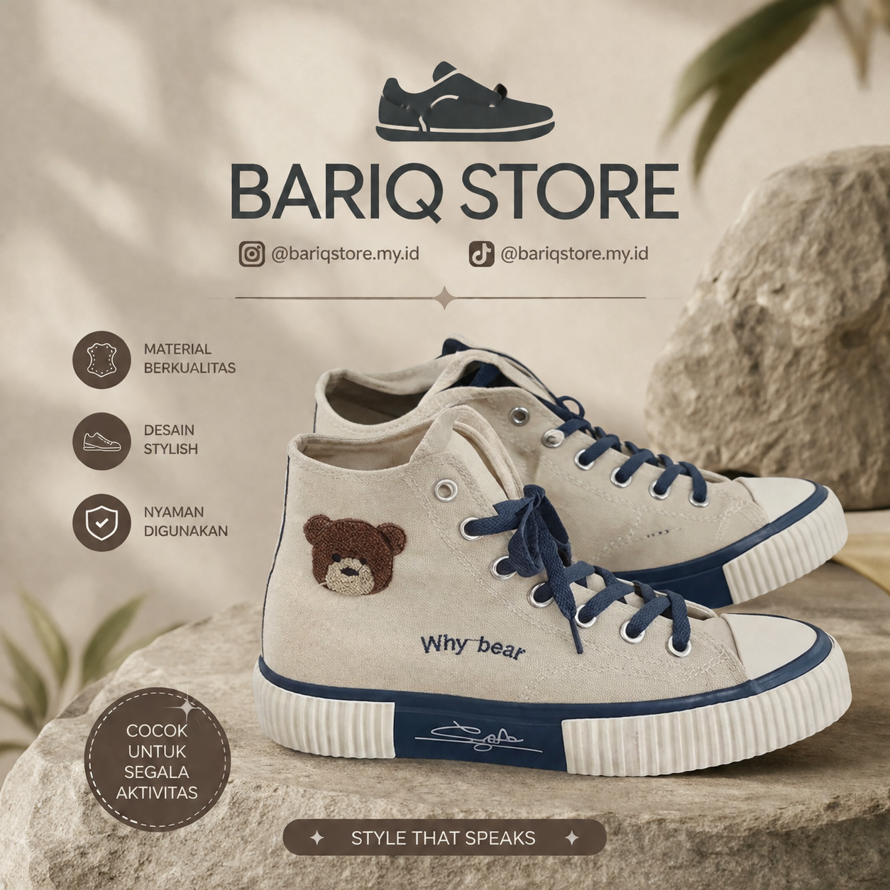 Sepatu High Cut Bear Korea Style