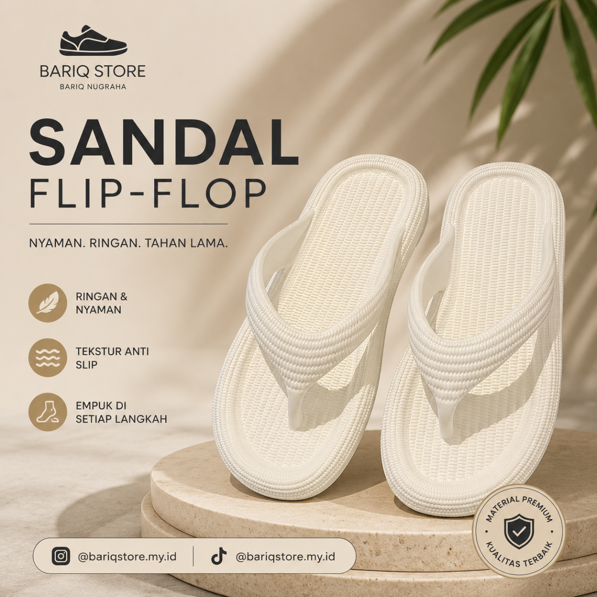 Sandal Cream model Jepit