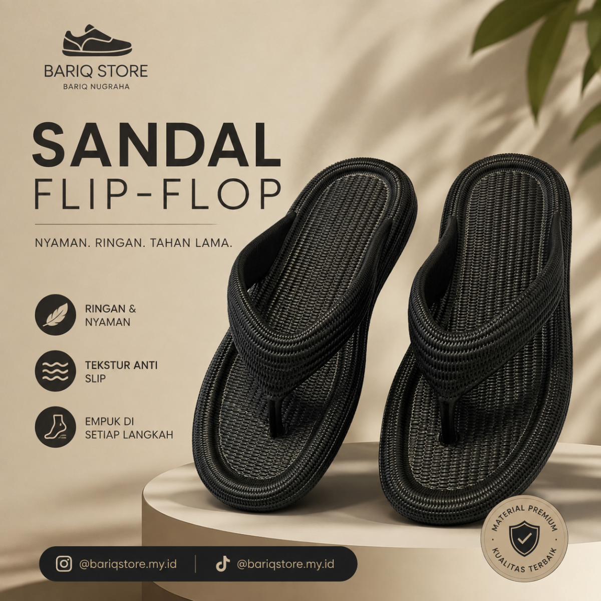 Sendal Hitam Model Jepit